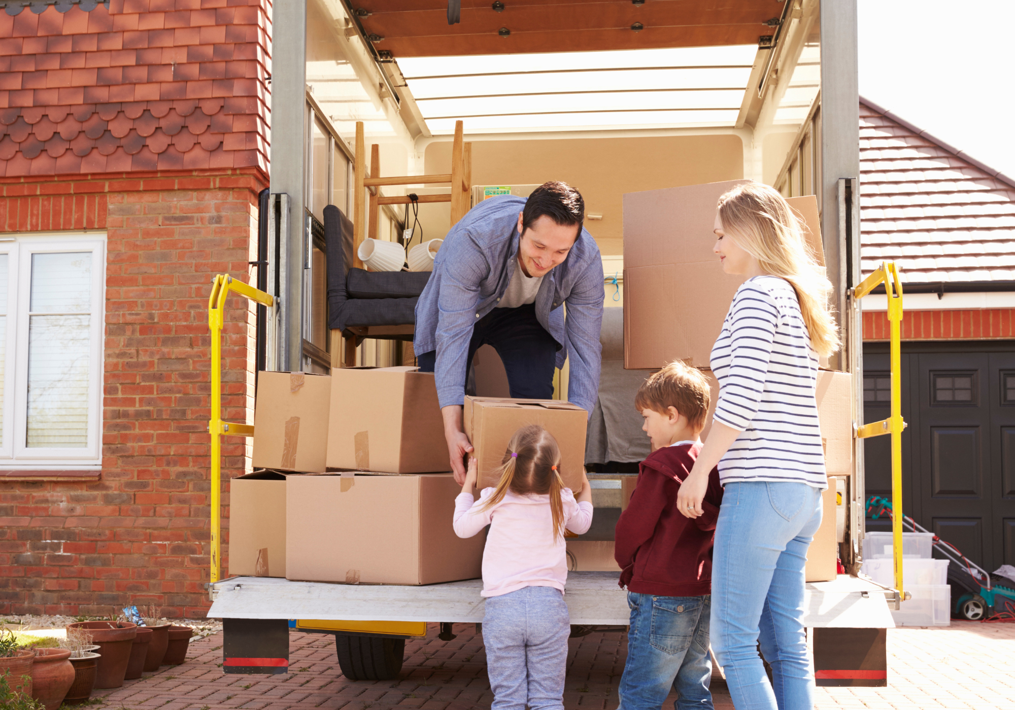 family moving into new house